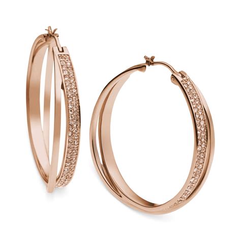 michael kors hoop earrings rose gold|big real gold hoop earrings.